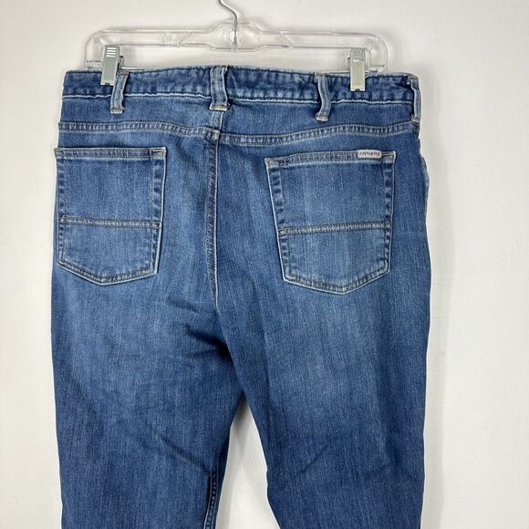Carhartt Womens Jeans Size 14 Regular Original Fit Straight Leg Dark Wash Denim - Picture 12 of 15